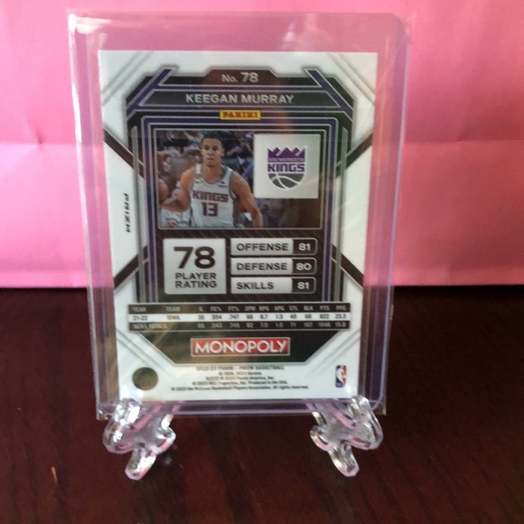 2022-23 Panini Prizm NBA Monopoly Keegan Murray RC Teal Wave Sacramento Kings - Picture 2 of 2